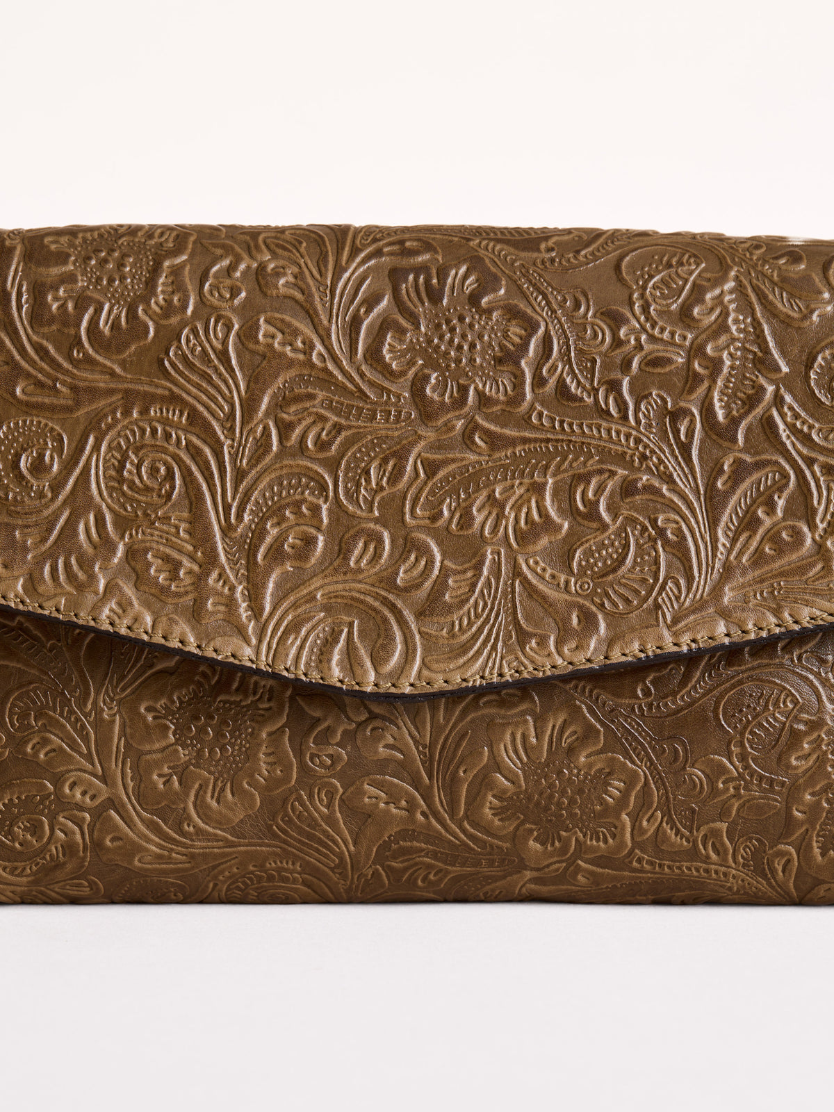 Temple Leather Clutch Cross Body