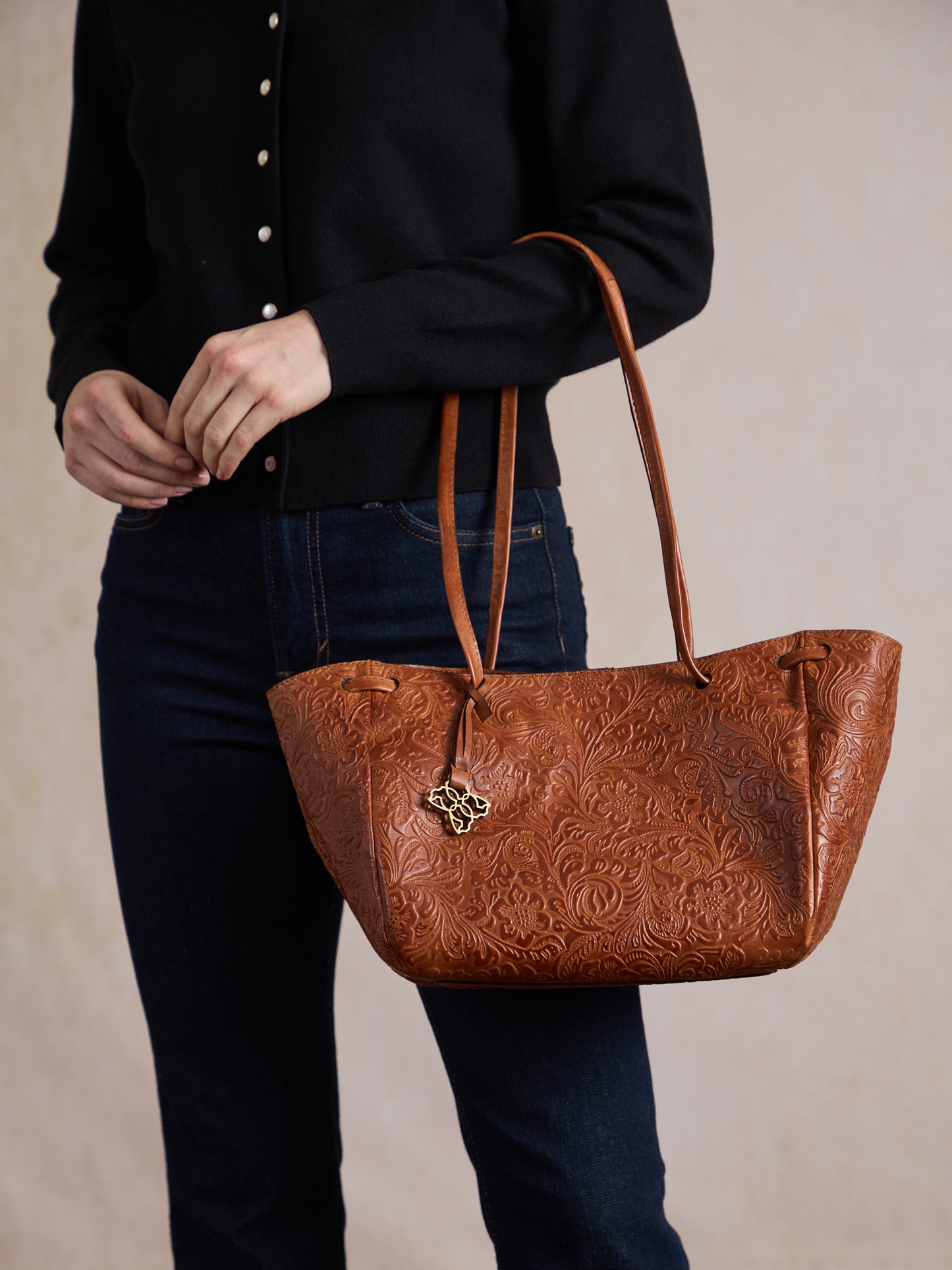 Temple Leather Tote Bag