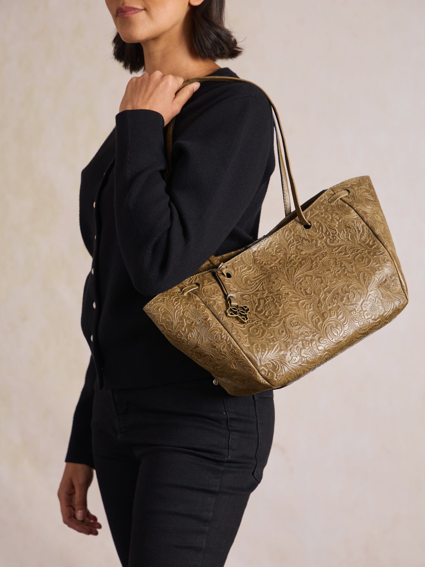 Temple Leather Tote Bag