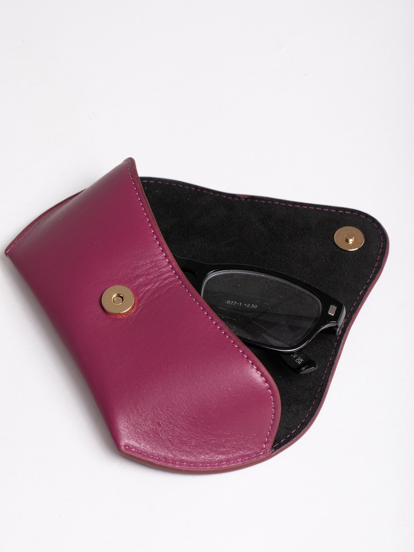 Flapover Leather Glasses Case