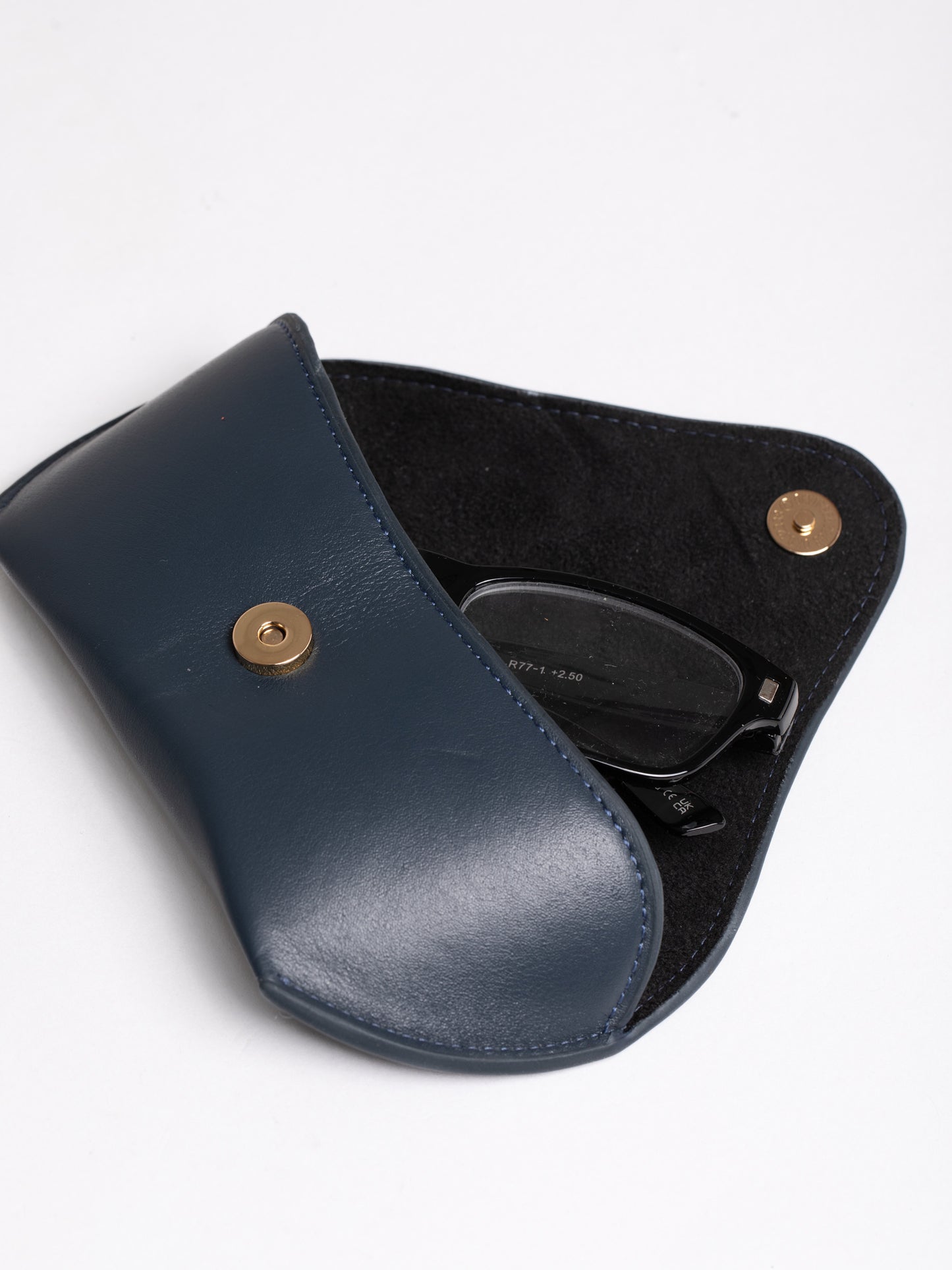 Flapover Leather Glasses Case
