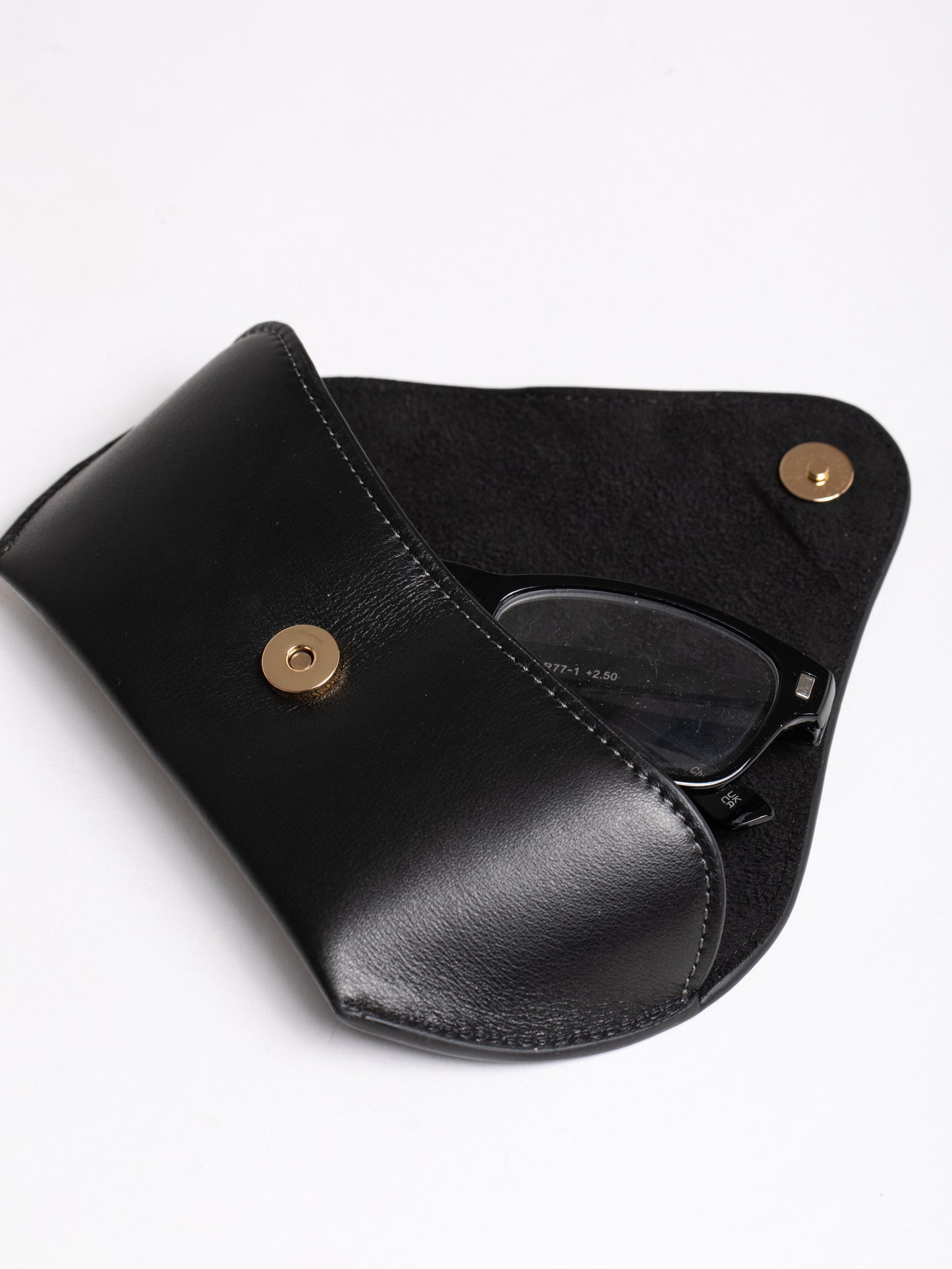 Flapover Leather Glasses Case