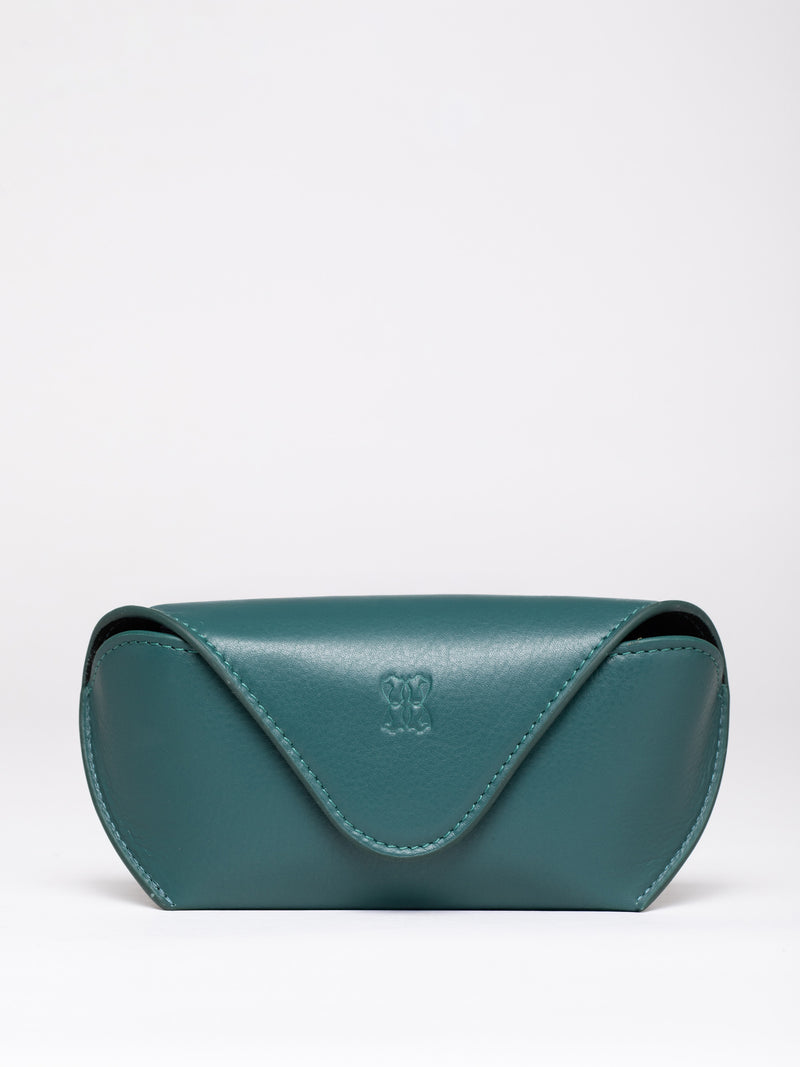 Flapover Leather Glasses Case