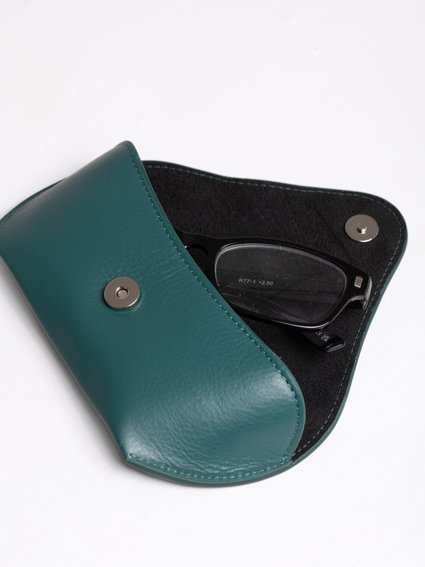 Flapover Leather Glasses Case