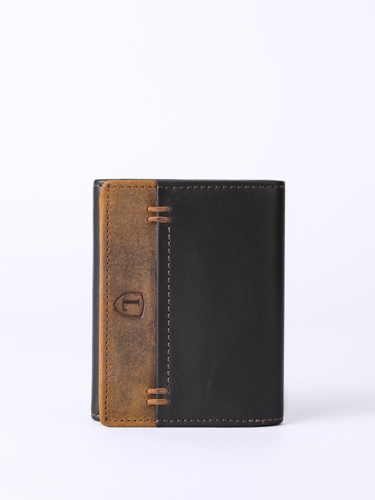 Stitch Leather Tri-Fold Wallet