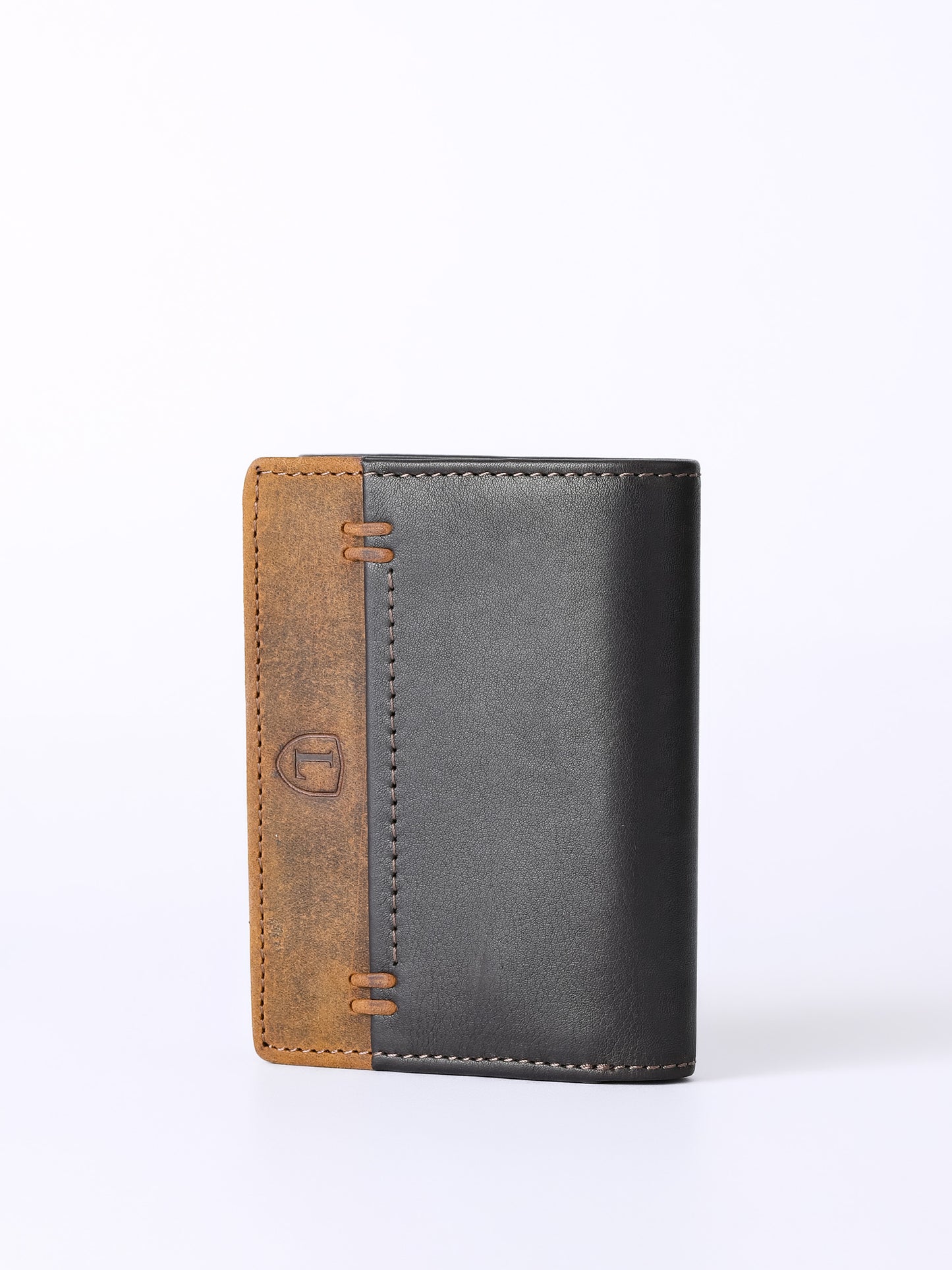 Stitch Leather Tri-Fold Wallet