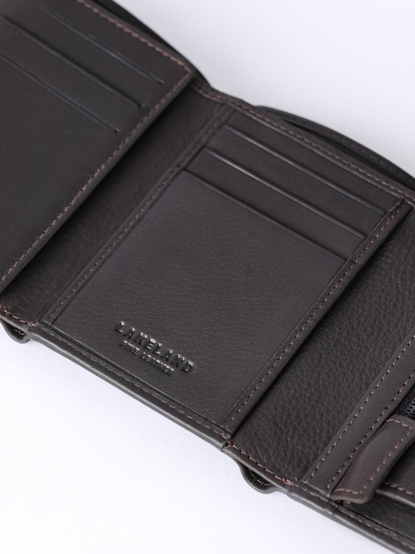 Stitch Leather Tri-Fold Wallet