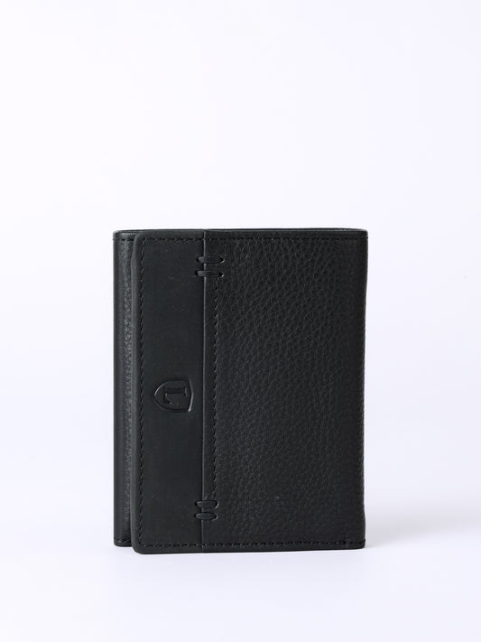 Stitch Leather Tri-Fold Wallet