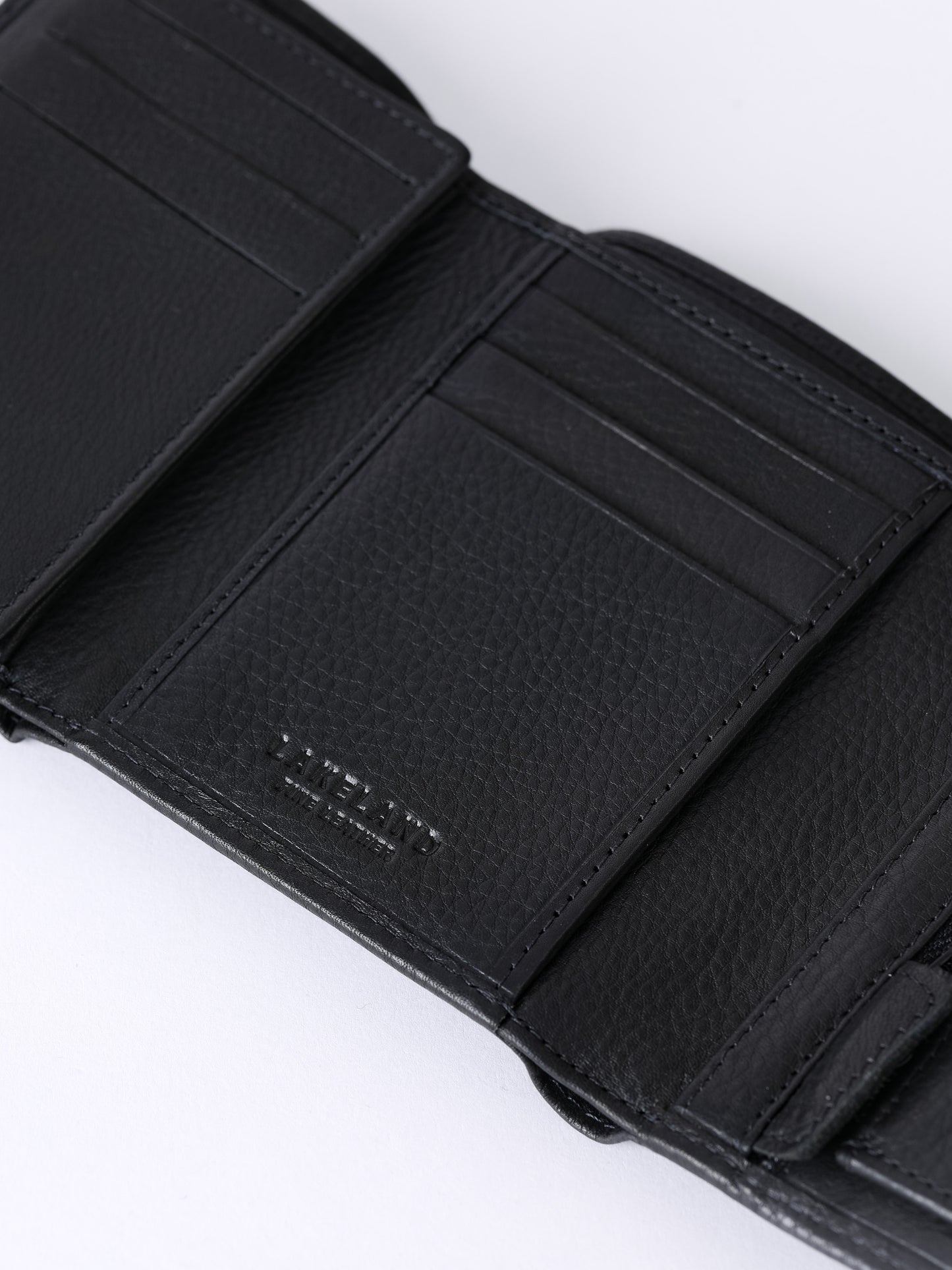 Stitch Leather Tri-Fold Wallet