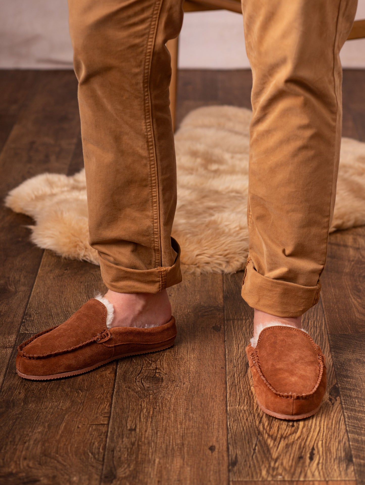 Sheepskin Moccasin Slider Slippers