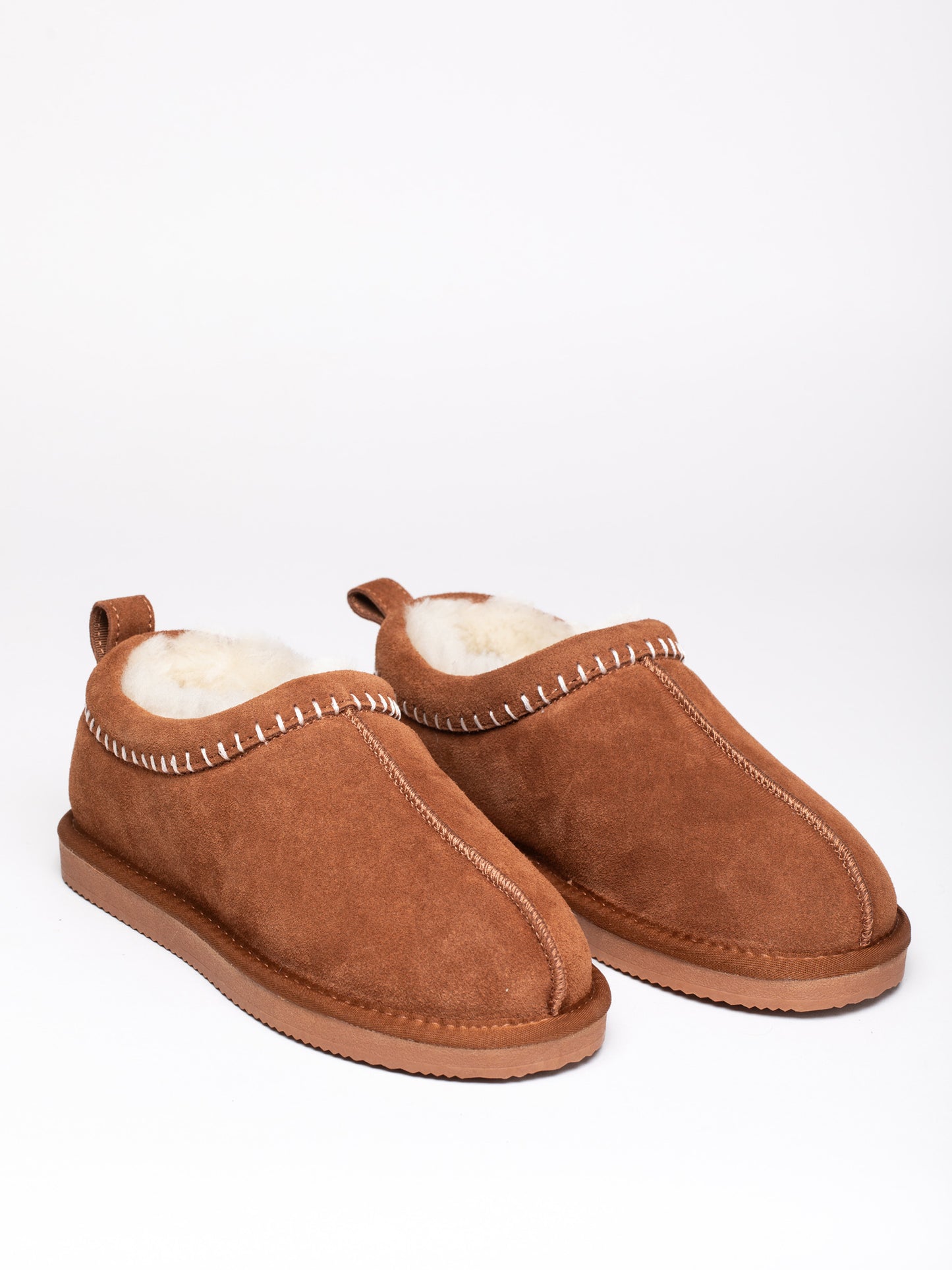 Sheepskin Embroidered Clog Slippers