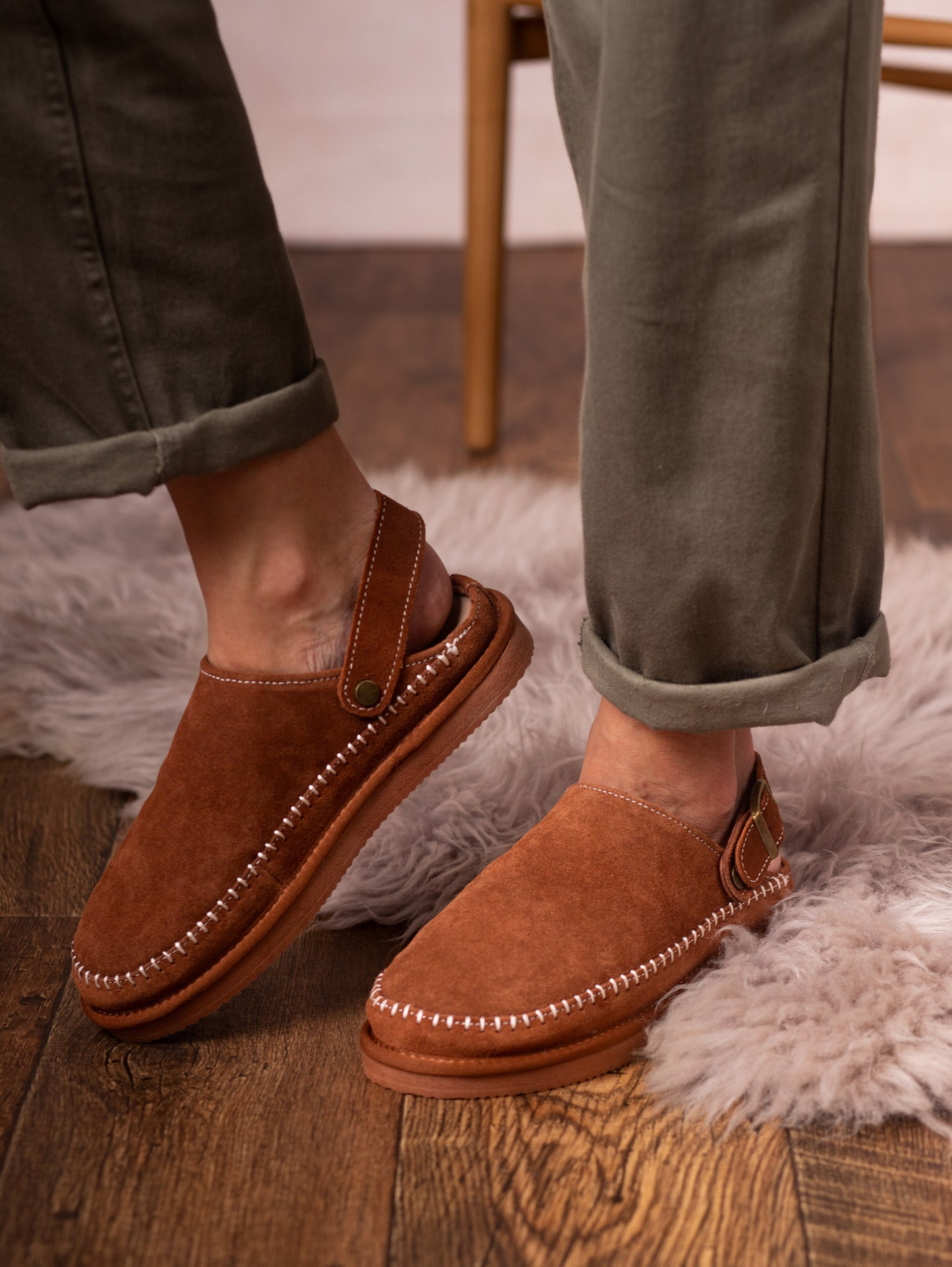 Sheepskin Slider Clog Slippers