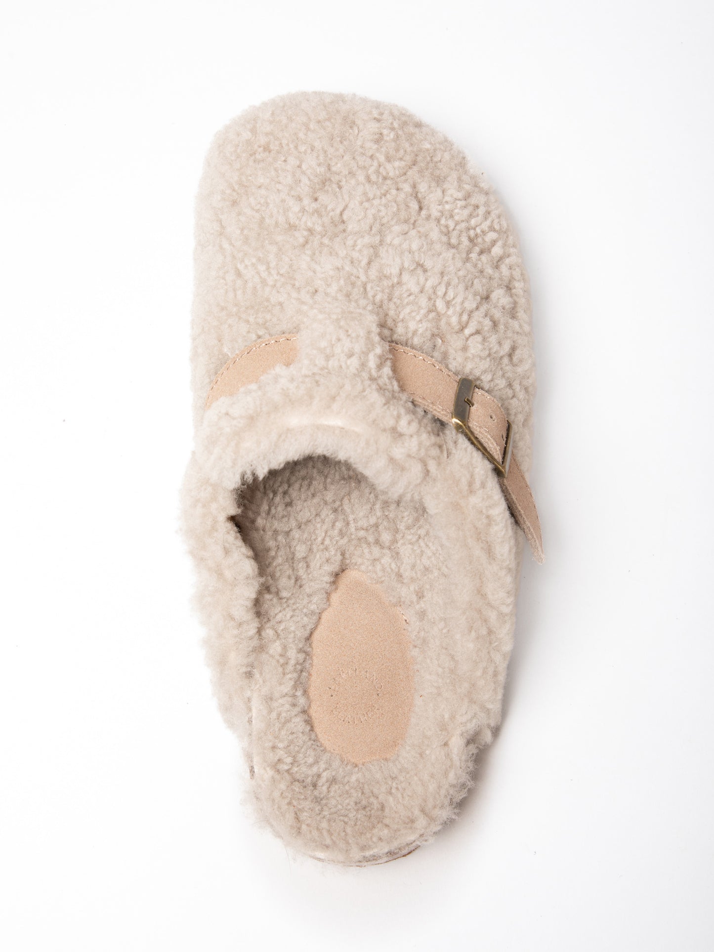 Sheepskin Wool Buckle Clog Slippers