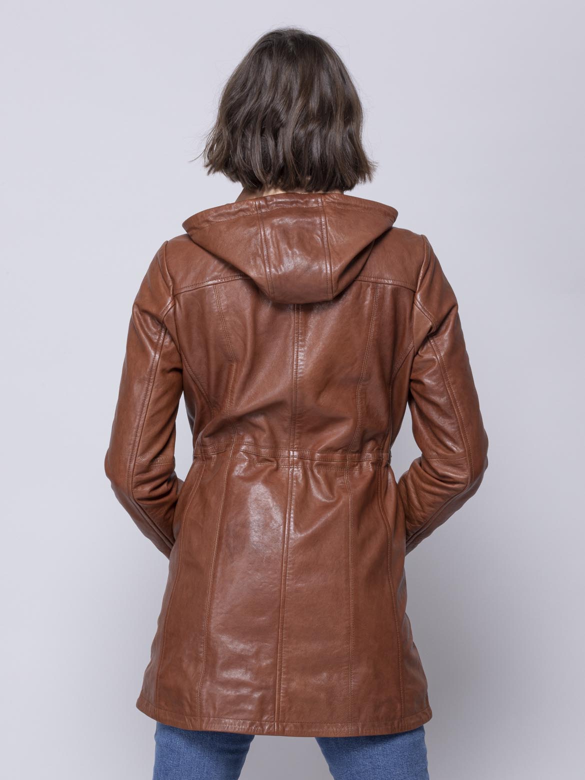 Ambleside Hooded Leather Coat