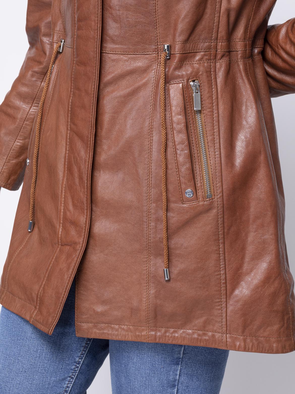 Ambleside Hooded Leather Coat