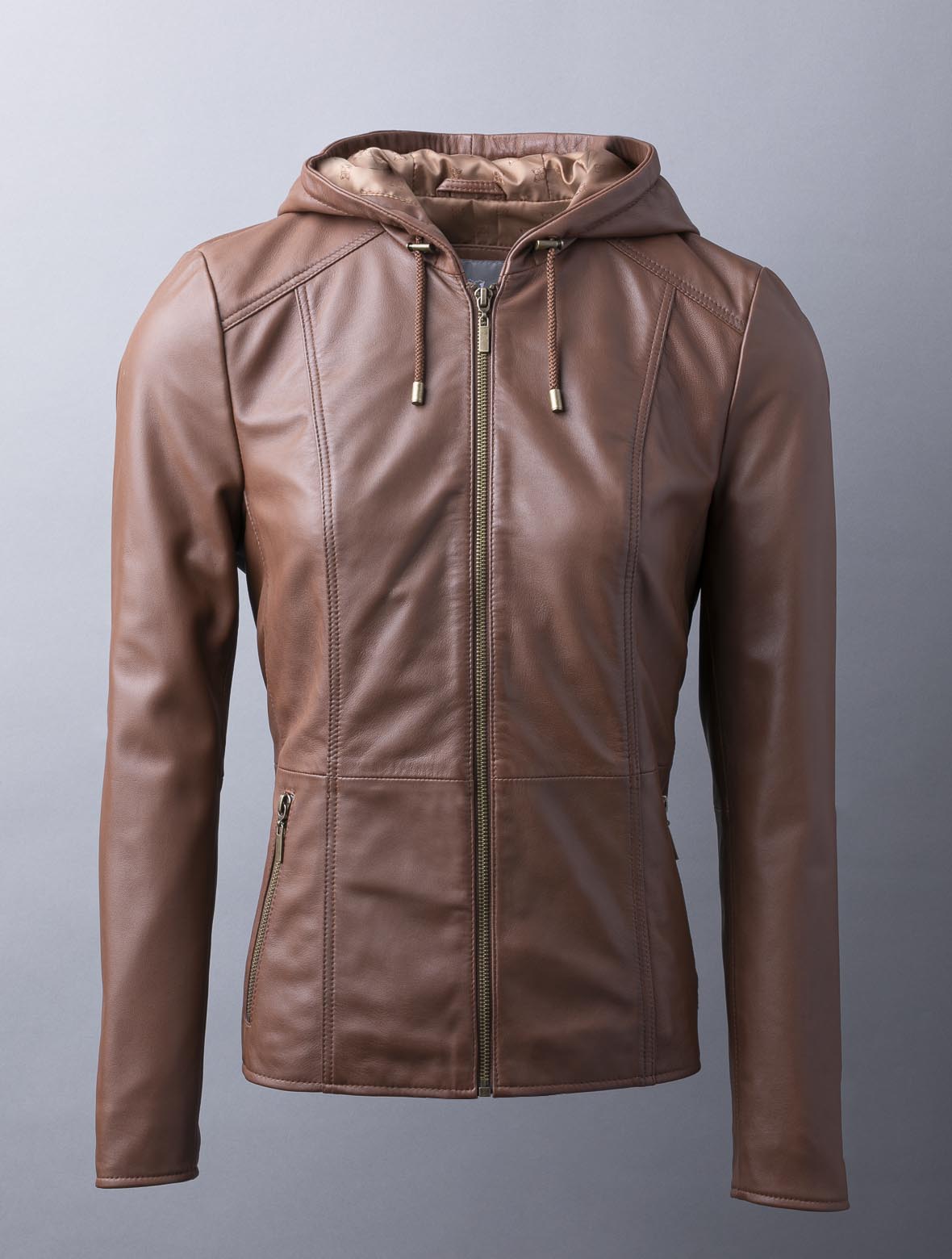 Abbeyville Hooded Leather Jacket