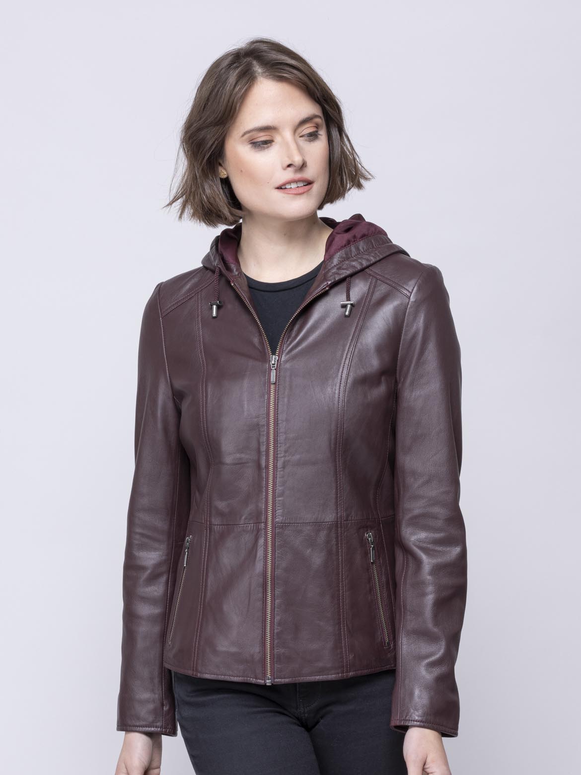 Abbeyville Hooded Leather Jacket