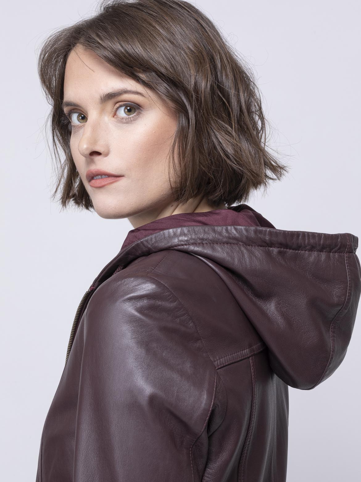 Abbeyville Hooded Leather Jacket