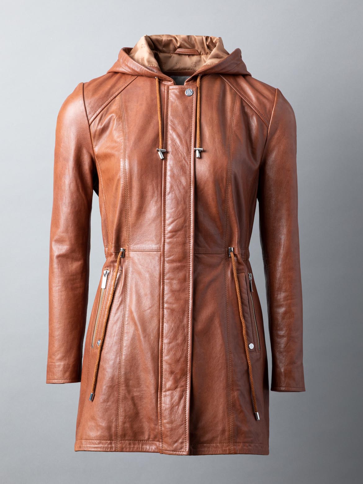 Ambleside Hooded Leather Coat